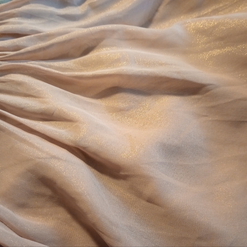 Dessy Collection Long Gown Chestnut beige Straps/Pleats/Sleeveless/V-back, 10 - Picture 14 of 14